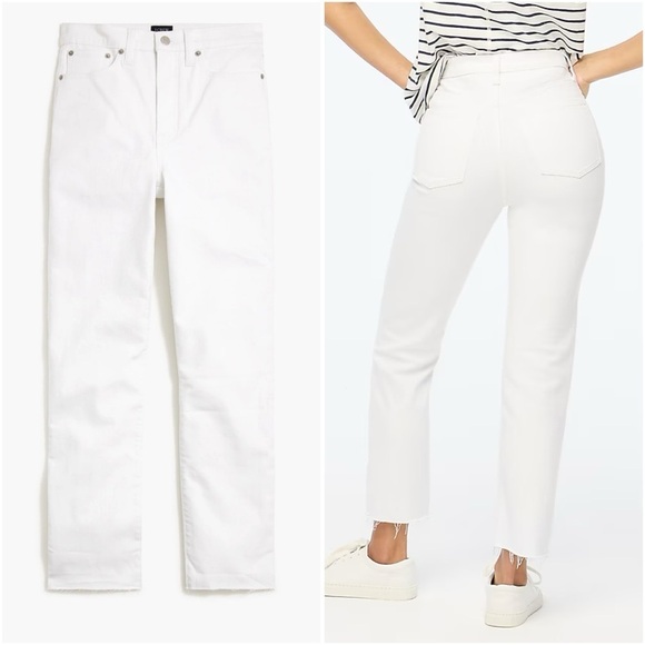 J.Crew White stovepipe straight jean in signature stretch+ denim Size 29 NWT - Picture 2 of 11